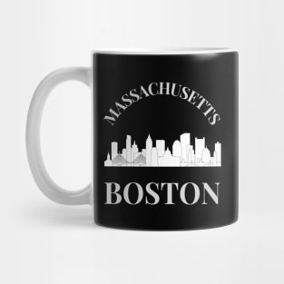 Born and raised Massachusetts Id rather be in Boston MA skyline state trip Mug